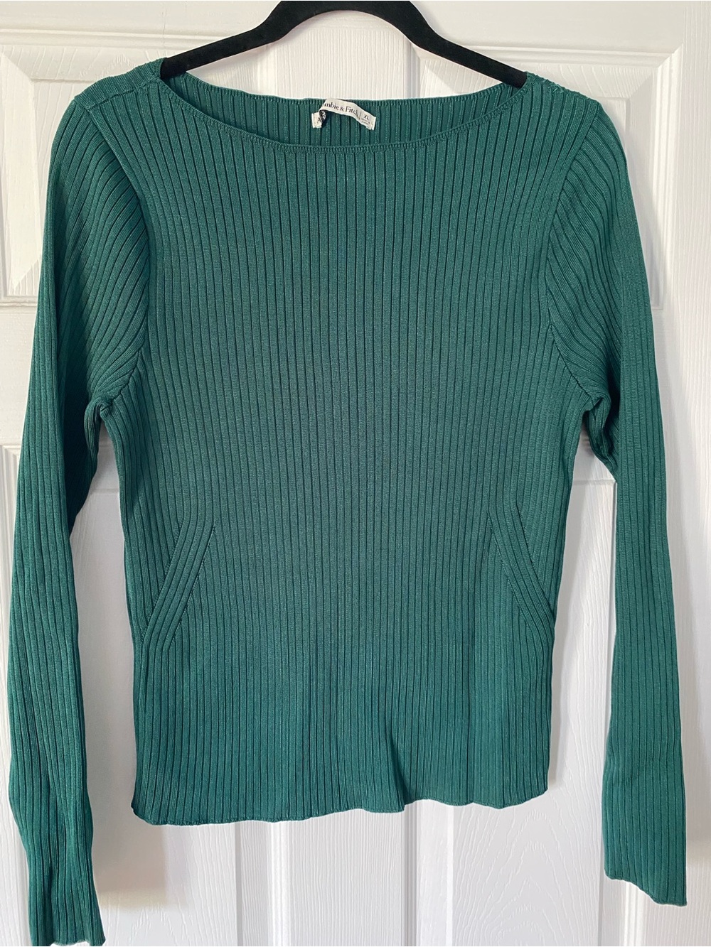 Abercrombie & Fitch Forest Green Ribbed Knit Top